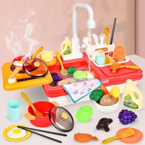 31 Piece Kitchen Sink Toys for Kids with Upgraded Tap Role Play