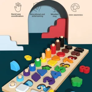 Montesori educational math board numbers shapes Block Puzzle Cognitive matching early education Toys
