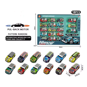 18PCS Pull-Back Alloy Racing Car Set – Mini Speed Collection