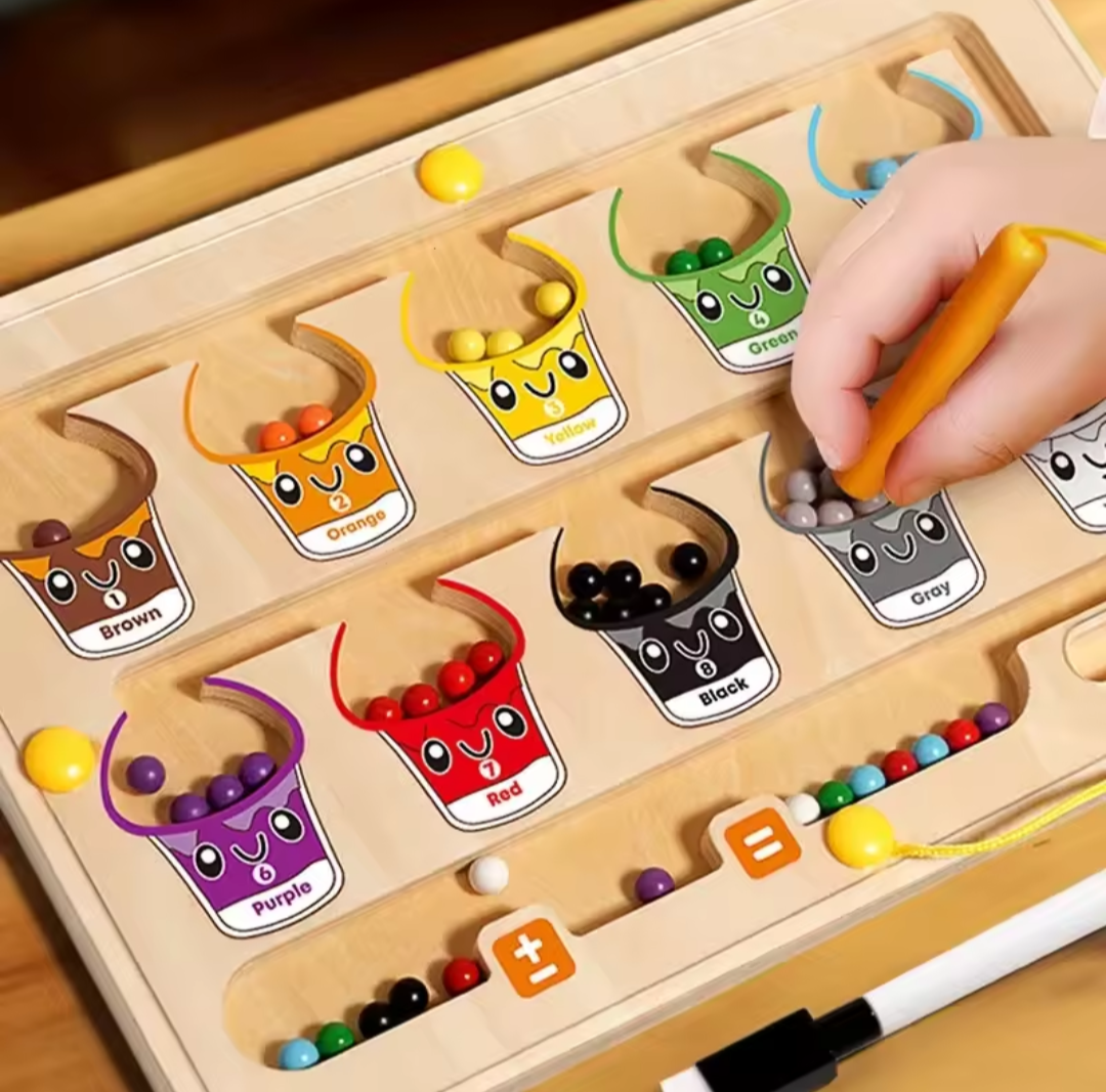 Educational Magnetic Color Sorting Board Montessori Wooden Toy For Children