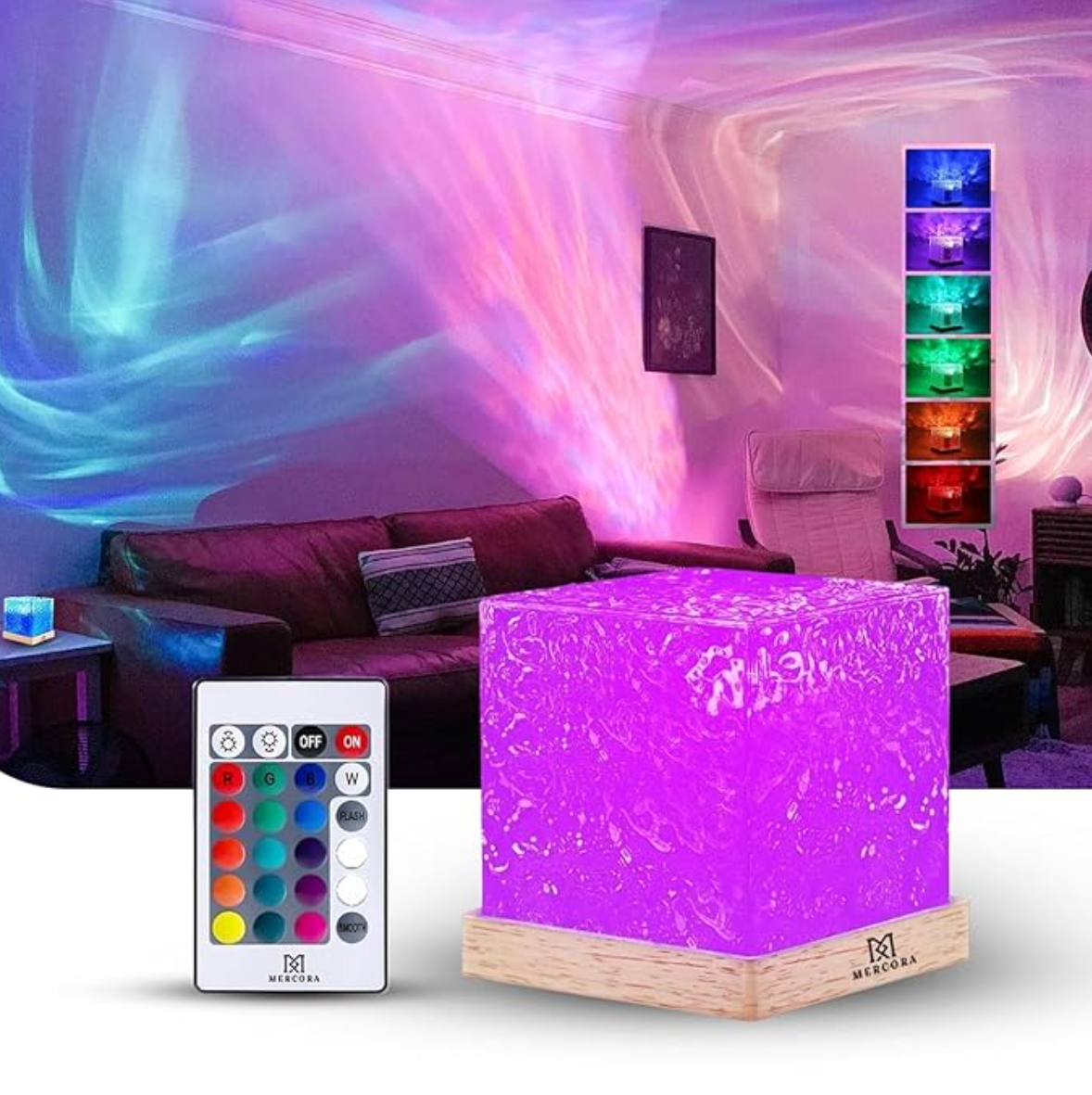 3D Ocean Projector Lamp With Remote 16 Color options