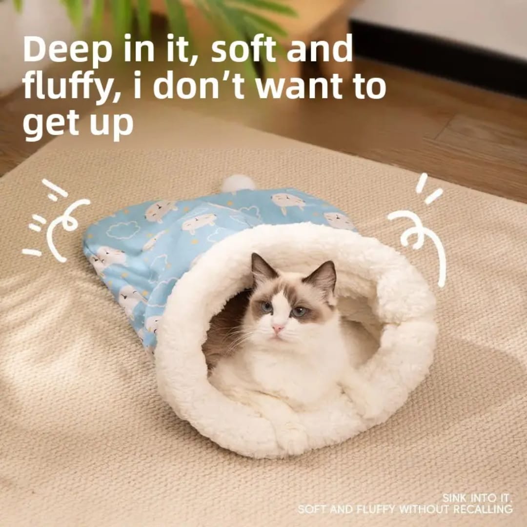 Winter Warm Closed Tunnel Nest Cat Sleeping Bag ১ পিস