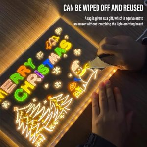DIY Acrylic Luminescent Message Board Lamp – LED Writing Board with Erasable Marker