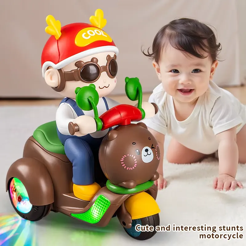360° Stunt Motorcycle Toy with Music