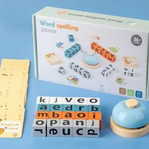 Montessori Learning Alphabet Blocks Spelling Game with Bell - With Bell