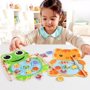 Wooden Magnetic Kitten Fishing Board