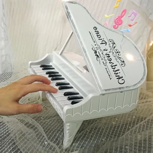 Hot Selling 24-Keys Multi-Functional Music Piano Toy Educational Plastic Keyboard Toy for Kids - White