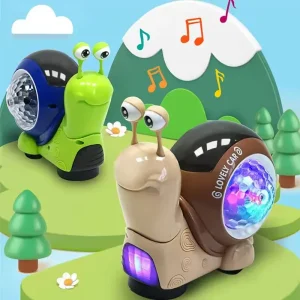 Educational Toy Cartoon Crawling Obstacles Avoidance Projection Snail With Music Light