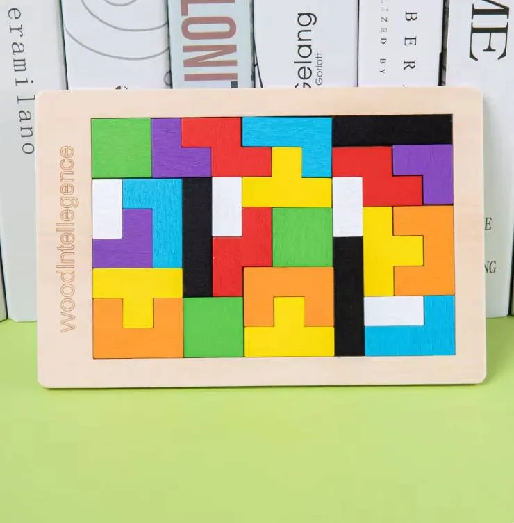 Colorful 3D Puzzle Wooden Tangram Math Toys