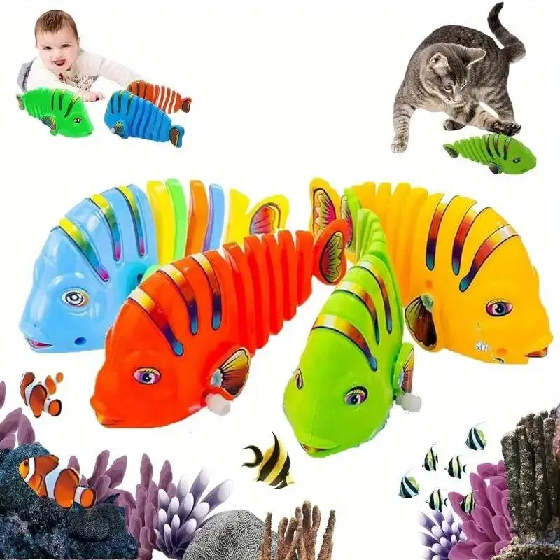 3 Pc Wiggle Fish Toys for Fun Bath Time Parent-child Swinging Cartoon Fish Toy Perfect for Beach Pool Activities