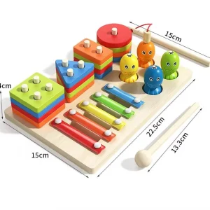 Wooden Musical Percussion Colorful Pounding Bench Toys