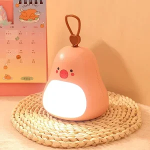 Cute Avocado Nightlight – Hanging & Portable Sweet Table Desk Lamp - Pink