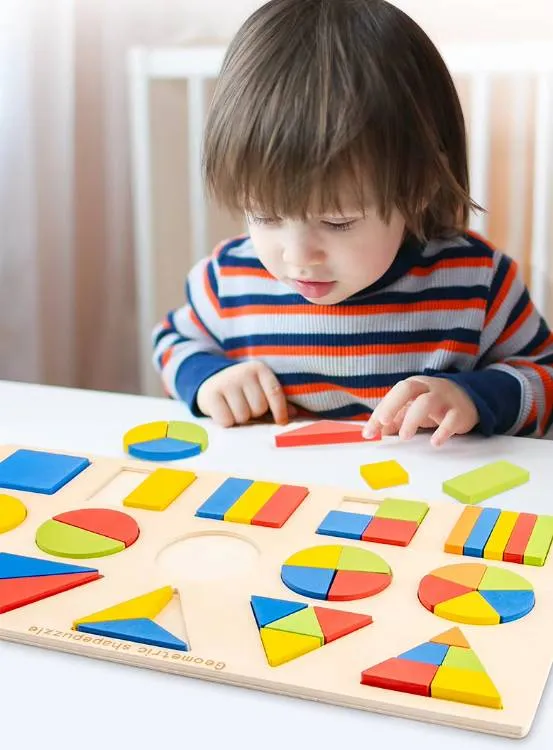 Children's Montessori Teaching Geometric Shape Board Puzzle
