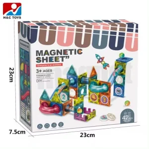 Enlightenment diy free assemble ball track building tiles set toys magnetic blocks for children