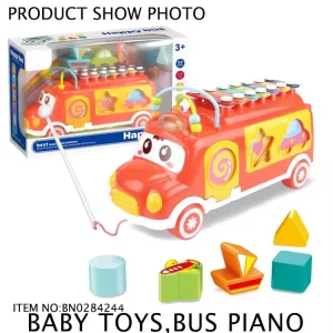 Huanger Music Bus Xylophone with Shape Sorter Toy