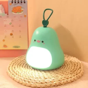 Cute Avocado Nightlight – Hanging & Portable Sweet Table Desk Lamp - Light Blue