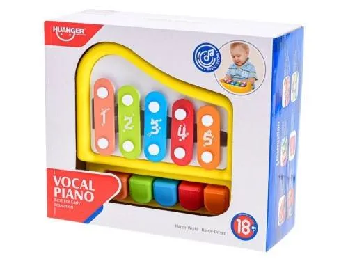18x18cm plastic Mini Club piano and xylophone + notes