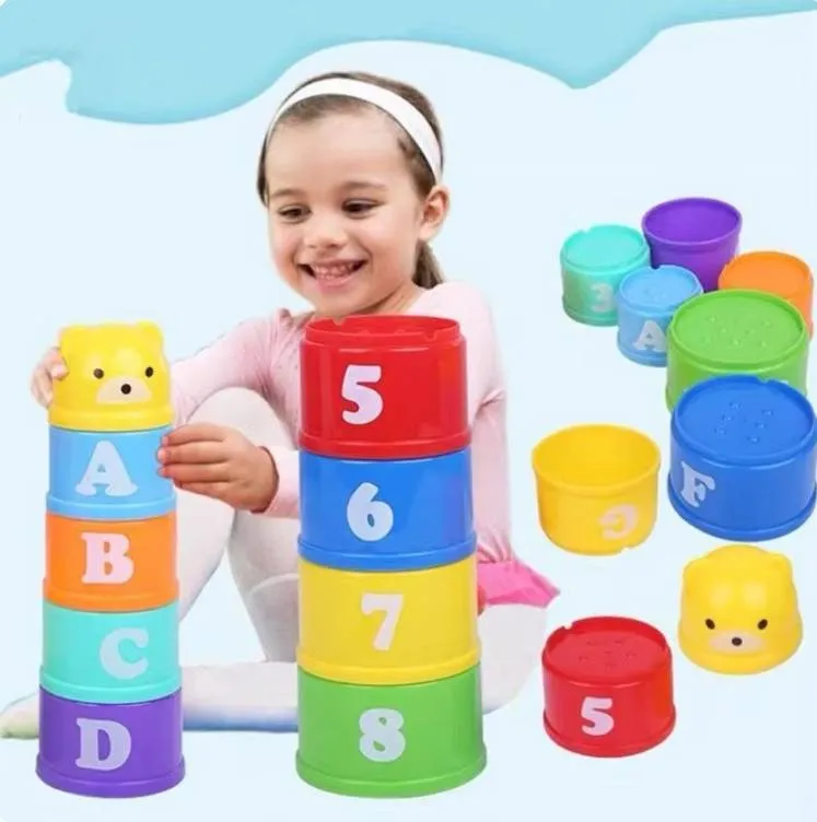 Children Puzzle Pyramid Tower Cup Stacking Duck Toys