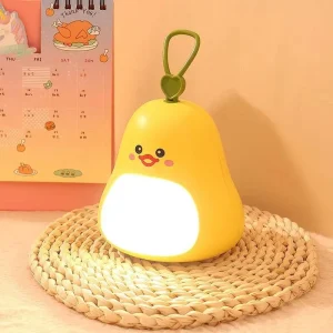 Cute Avocado Nightlight – Hanging & Portable Sweet Table Desk Lamp - Yellow