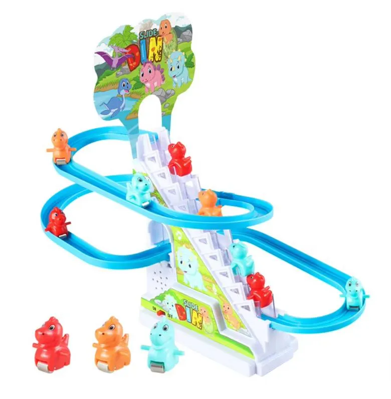 Electric Track Slide Toys Assembly Design Electric Dinosaur Stair Toy