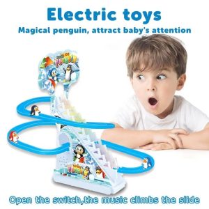 Penguin Stair Climbing Toy – Electric Track Slide for Kids