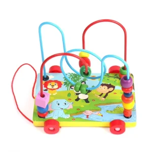 Bead Maze Toy for Toddlers Wooden Colorful Roller Coaster Educational Circle Toys for Kids - Big