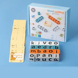 Montessori Learning Alphabet Blocks Spelling Game with Bell - Without Bell