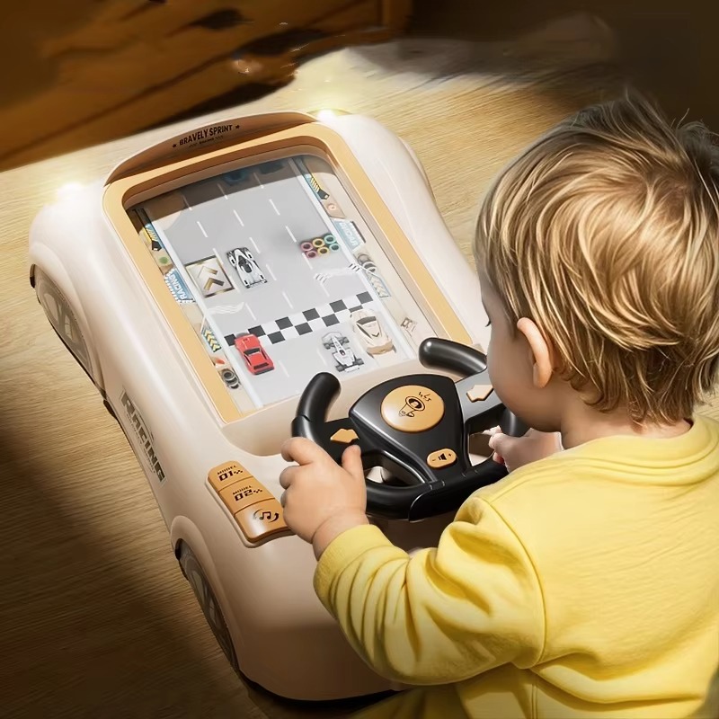 Racing Adventure Obstacle Avoidance Game – Steering Wheel Racing Simulator Car Toy 3+