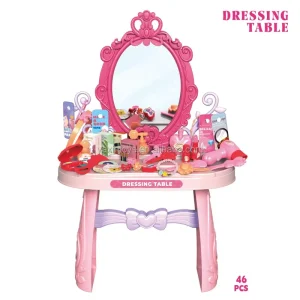 Princess Makeup Dresser Set – 46 Pcs Pretend Beauty Table for Girls