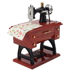 Vintage Mini Sewing Machine Music Box – Classic Decorative Piece