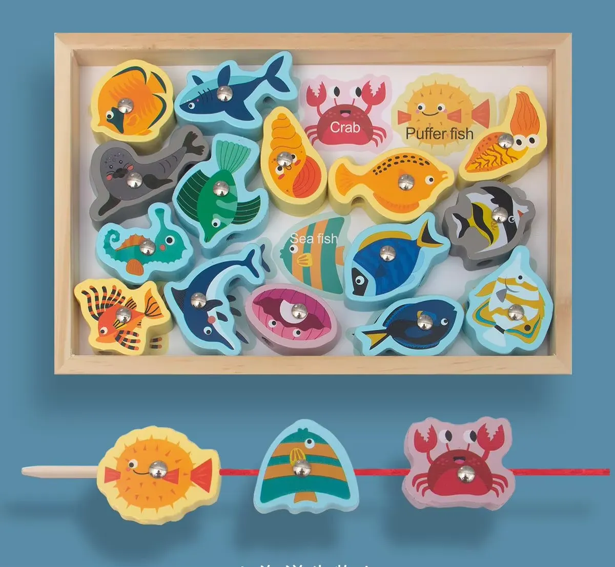 Kids Bead & Rope Game - Fish