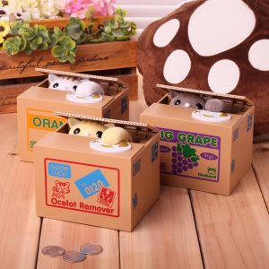 Funny Cat Steal Coin Bank – Interactive Money Saving Box