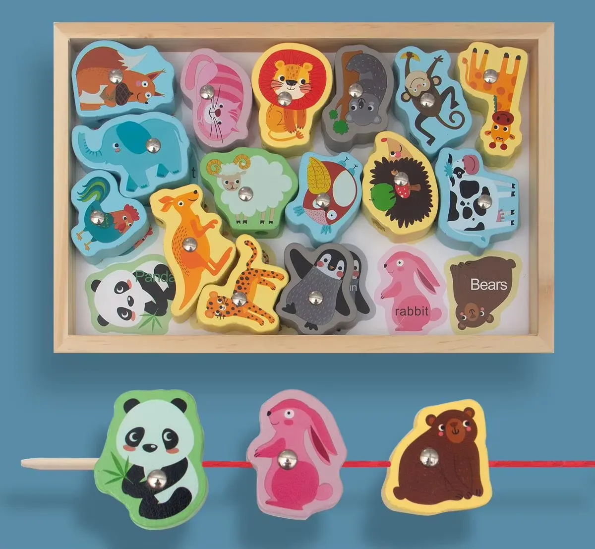 Kids Bead & Rope Game - Animal