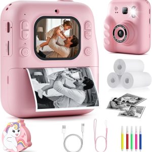 Instant Print Digital Camera HD Video Recorder for Children with 2.0 Inch IPS Screen