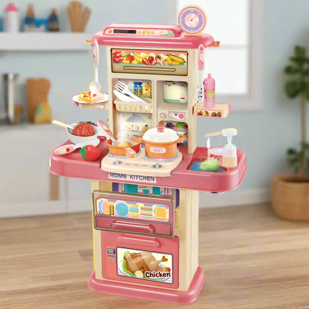 Kitchen Toys Cooking Set with Sound, Light & Smoke for Kids