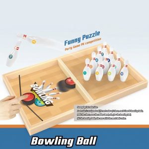Catapult Bowling Desktop Board Game – 2 Player Mini Bowling Alley Tabletop Toy 3+