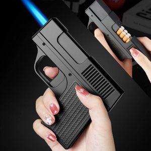 Refillable Lighters with Cigarettes 2 Holder Box