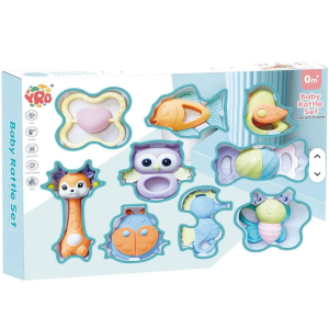 Baby Silicone Teether Chewable Toy Macaroon Color Baby Teething Toy 9PC