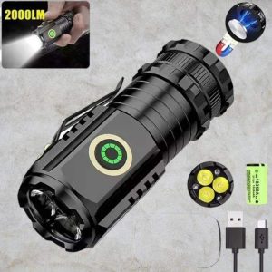 Rechargeable Mini Flash And Torch Light - PLASTIC, Metal