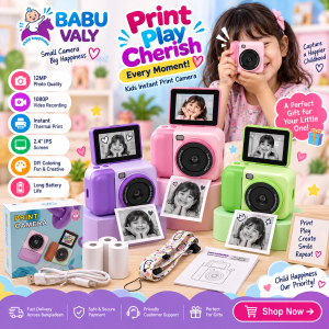 High-Definition Print Cameras Screen Flip Design with MP3 Music Player