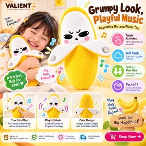 Interactive Singing Banana Plush Toy for Kids with Music & Touch Sensors