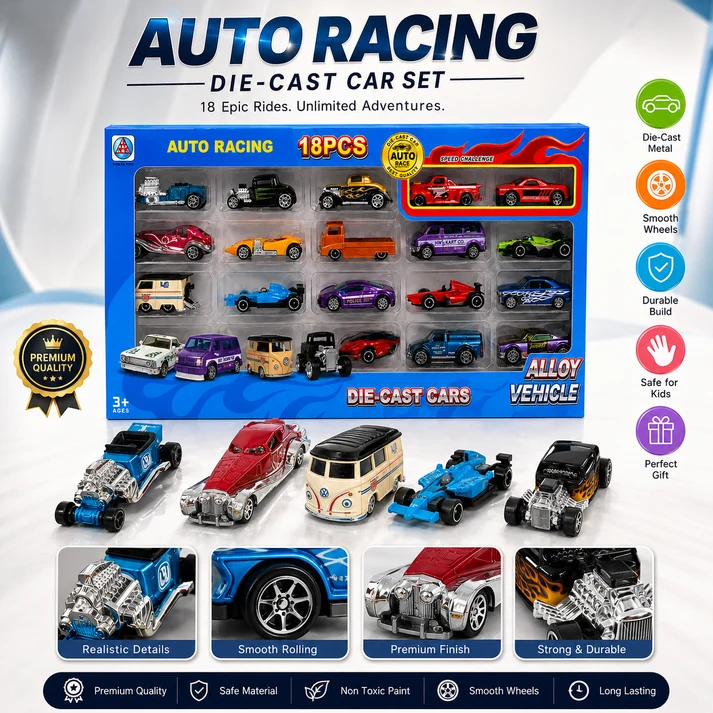 Hot Wheels Metal Body Mini Racing Car Set(18pcs)