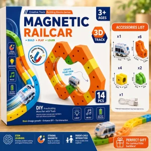 14 PCS Gravity 3D Racing Train Track Set