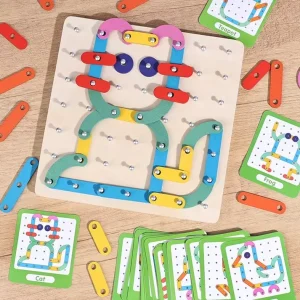 2-in-1 Wooden Nail Board Puzzle